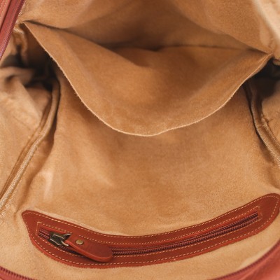 Leather backpack, 'Intrepid Companion' - Travel-Friendly 100% Brown Leather Backpack from Thailand