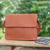 Leather messenger bag, 'Smooth Tan' - Artisan Crafted Flap Messenger Bag Made in Tan Brown Leather