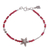 Garnet beaded pendant bracelet, 'Passionate Celebrity' - Starfish-Themed Natural Garnet Beaded Pendant Bracelet thumbail