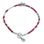 Garnet beaded pendant bracelet, 'Passionate Celebrity' - Starfish-Themed Natural Garnet Beaded Pendant Bracelet (image 2c) thumbail