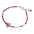 Garnet beaded pendant bracelet, 'Passionate Celebrity' - Starfish-Themed Natural Garnet Beaded Pendant Bracelet