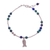 Azure-malachite beaded charm bracelet, 'Marine Luck' - Fish-Themed Natural Azure-Malachite Beaded Charm Bracelet thumbail