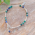 Azure-malachite beaded charm bracelet, 'Marine Luck' - Fish-Themed Natural Azure-Malachite Beaded Charm Bracelet (image 2b) thumbail