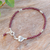 Garnet beaded bracelet, 'Heart of Garnet' - Heart-Themed Hill Tribe Natural Garnet Beaded Bracelet (image 2b) thumbail