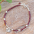Garnet beaded pendant bracelet, 'Passionate Foliage' - Leafy Hill Tribe Natural Garnet Beaded Pendant Bracelet (image 2) thumbail