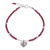 Garnet beaded pendant bracelet, 'Passionate Foliage' - Leafy Hill Tribe Natural Garnet Beaded Pendant Bracelet thumbail