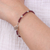 Garnet beaded pendant bracelet, 'Passionate Foliage' - Leafy Hill Tribe Natural Garnet Beaded Pendant Bracelet (image 2j) thumbail