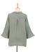 Cotton tunic, 'Chic Asymmetry in Sage' - Sage Three Quarter Sleeve Sidetail Double Cotton Gauze Tunic (image 2c) thumbail