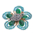 Quartz and glass beaded brooch pin, 'Spring in Harmony' - Handcrafted Floral Green Quartz and Glass Beaded Brooch Pin (image 2c) thumbail