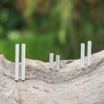 Sterling silver stud post earrings, 'Daily Minimalist' (set of 3) - Set of 3 Brushed-Satin Finished Minimalist Earrings