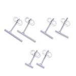 Sterling silver stud post earrings, 'Daily Minimalist' (set of 3) - Set of 3 Brushed-Satin Finished Minimalist Earrings