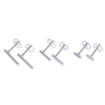 Sterling silver bar earrings, 'Minimalist Vibe' - Minimalist Brushed-Satin Sterling Silver Bar Earrings