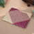 Natural fiber clutch, 'Natural Uniqueness' - Handwoven Red and Blue Natural Bulrush Reed Clutch