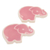 Ceramic incense holders, 'Pink Elephant' (pair) - Handcrafted Elephant-Shaped Pink Incense Holders (Pair)