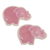 Ceramic incense holders, 'Pink Elephant' (pair) - Handcrafted Elephant-Shaped Pink Incense Holders (Pair)