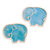 Ceramic incense holders, 'Blue Elephant' (pair) - Handcrafted Elephant-Shaped Blue Incense Holders (Pair)