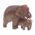 Holzfigur - Handgeschnitzte Holzfigur des Elefantenvaters und seines Babys