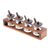 Wood and glass condiment set, 'Spice of Life' (13 pieces) - Rectangular Wood and Glass Condiment Set (13 Pieces)