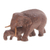 Wood figurine, 'Elephant Mom and Baby' - Hand-Carved Wood Figurine of Elephant Mother and Her Baby