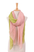 Cotton scarves, 'Cozy Spring' (set of 2) - Set of 2 Lightweight Cotton Scarves in Peridot and Salmon