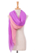 Cotton scarves, 'Dazzling Violet' (set of 2) - Set of 2 Lightweight Cotton Scarves in Wisteria and Blush
