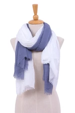 Handmade scarves, 'Brilliant Warmth' (set of 2) - Pair of Hand-Woven Lightweight Grey and Ivory Scarves