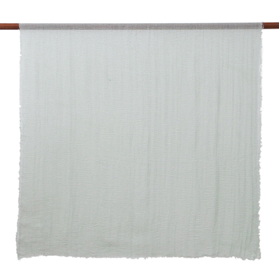 Pañuelos de algodón, (par) - Dos bufandas de algodón ligero tejidas a mano en tonos verdes