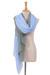 Pañuelos de algodón, (par) - Par de bufandas ligeras de algodón azul y gris tejidas a mano