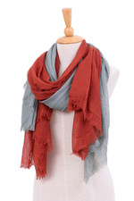 Handmade scarves, 'Bright Charm' (set of 2) - Two Handwoven Lightweight Orange and Green Scarves