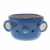 Ceramic mini flower pot, 'Sweet Elephant' - Ivory and Blue Ceramic Elephant Mini Flower Pot with Saucer