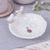 Ceramic catchall, 'Bird's Peace' - Handcrafted Bird-Themed Floral White Ceramic Catchall