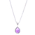 Amethyst pendant necklace, 'Drop for Sages' - High-Polished Drop-Shaped Amethyst Pendant Necklace