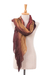 Silk scarf, 'Charming Instant' - Handwoven Earthy-Toned Soft 100% Silk Scarf from Thailand thumbail