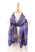 Silk batik scarf, 'Purple Delight' - Hand-Spun Woven and Dyed Fringed Silk Batik Scarf in Purple