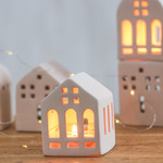 Ceramic tealight holder, 'Classic House' - Handcrafted and Painted Ceramic House-Shaped Tealight Holder