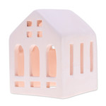 Ceramic tealight holder, 'Classic House' - Handcrafted and Painted Ceramic House-Shaped Tealight Holder
