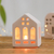 Ceramic tealight holder, 'Classic House' - Handcrafted and Painted Ceramic House-Shaped Tealight Holder