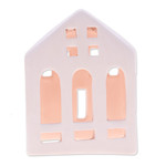Ceramic tealight holder, 'Classic House' - Handcrafted and Painted Ceramic House-Shaped Tealight Holder