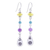Multi-gemstone dangle earrings, 'Thail Chic' - Colorful Multi-Gemstone Dangle Earrings with Silver Accents thumbail