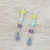 Multi-gemstone dangle earrings, 'Thail Chic' - Colorful Multi-Gemstone Dangle Earrings with Silver Accents (image 2b) thumbail