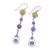 Multi-gemstone dangle earrings, 'Thail Chic' - Colorful Multi-Gemstone Dangle Earrings with Silver Accents