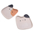 Ceramic catchalls, 'Spotted Felines' (set of 2) - Set of 2 Cat-Shaped Spotted Ceramic Catchalls