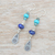 Multi-gemstone dangle earrings, 'Thai Glam' - Multi-Gemstone Dangle Earrings with Silver Hill Tribe Motifs (image 2b) thumbail