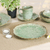 Celadon ceramic luncheon plate, 'Lotus Table' - Lotus-Inspired Speckled Green Celadon Ceramic Luncheon Plate