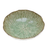 Celadon ceramic bowl, 'Lotus Table' - Lotus-Inspired Speckled Green Celadon Ceramic Bowl