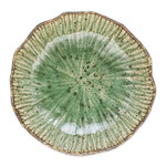 Celadon ceramic bowl, 'Lotus Table' - Lotus-Inspired Speckled Green Celadon Ceramic Bowl