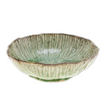 Celadon ceramic bowl, 'Lotus Table' - Lotus-Inspired Speckled Green Celadon Ceramic Bowl