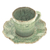 Celadon ceramic cup and saucer, 'Lotus Table' - Lotus-Inspired Speckled Green Celadon Ceramic Cup and Saucer