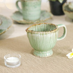 Celadon ceramic cruet, 'Delightful in Green' - Handcrafted Green Celadon Ceramic Cruet with Crackled Finish