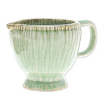 Celadon ceramic cruet, 'Delightful in Green' - Handcrafted Green Celadon Ceramic Cruet with Crackled Finish